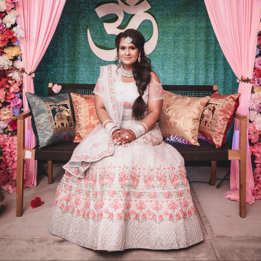 Light blue lehenga bridal lehenga for mehendi night or wedding guest